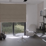 Elegant Roman blind in stylish coffee with milk velvet