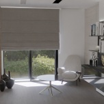 Velvet roman blind, soft in touch, colour silver