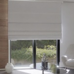 Light grey blackout Roman blind in matt