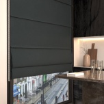 Steel blackout Roman blind in matt