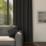 Modern blackout drape, for living room, blackout, matt, dark graphite