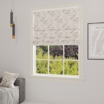 Modern Roman blind in natural matt with floral pattern