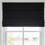 Black blackout Roman blind in matt