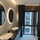 Black modern drape, matt, soft to the touch, no ironing