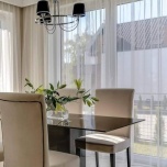 Modern curtain with plain white marquise 