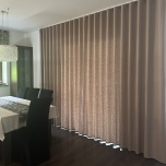 Modern one-colour curtain, matt, beige and pink, no ironing