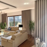 Stylish velvet drape, for living room, soft touch, coffee with milk