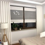 Elegant modern drape matt single colour light cream for the room