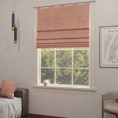 Beautiful smooth Roman blind, for the living room, matt, soft to the touch, powder pink, made to measure 