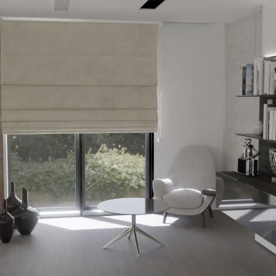 Modern Roman blind in matte smooth light beige