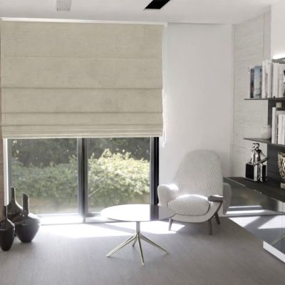 Modern Roman blind in matte smooth light beige