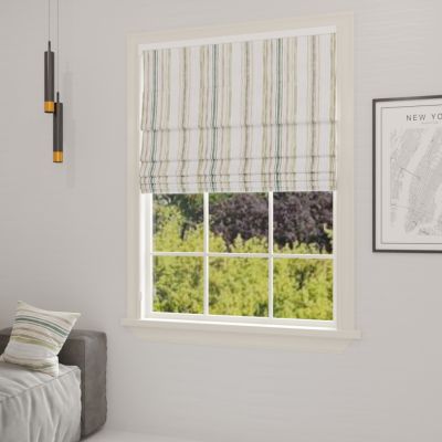 Modern Roman blind in natural matte with vertical stripes