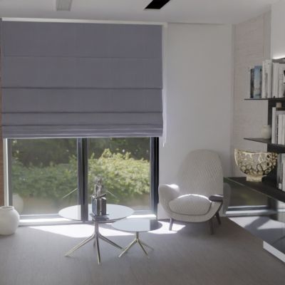 Modern Roman blind in matte one-colored gray, for the kitchen