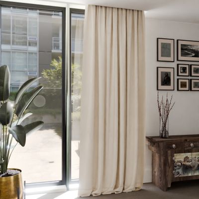 Elegant modern drape for living room, matt, soft, cream, made to measure