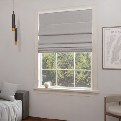 Blackout Roman blind in matt grey beige