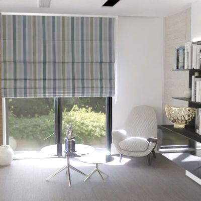Roman blind modern, for the room, vertical stripes, natural, matt