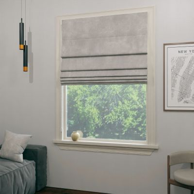 Fashionable Roman blind in ashen beige