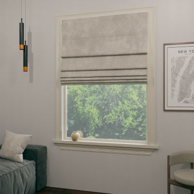 Beautiful Roman blind with mechanism in pearl beige