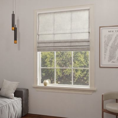 Fashionable fabric roller blind, translucent and frosted, light grey