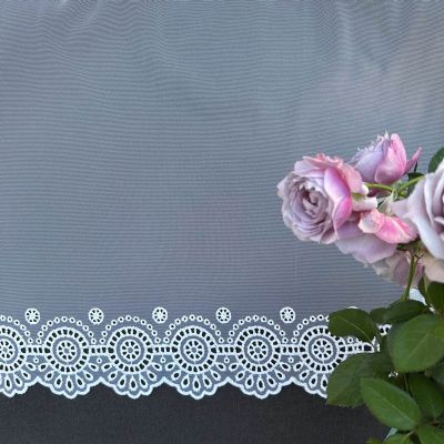 Subtle white embroidered curtain 