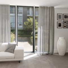 Natural, light-permeable linen curtain, beige linen curtains.