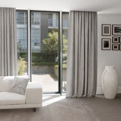 Elegant grey drapes for the living room, made to measure, no ironing