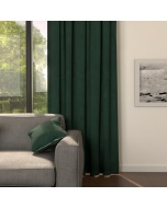 Living room drape, elegant matt, single colour, bottle green, made to measure
