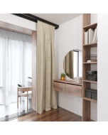 Modern matte drape, single colour, soft touch, sewn to size, light beige