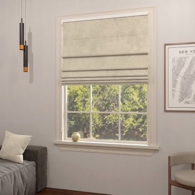 Modern Roman blind in matte smooth light beige