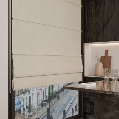 Modern Roman blind in matte smooth light beige