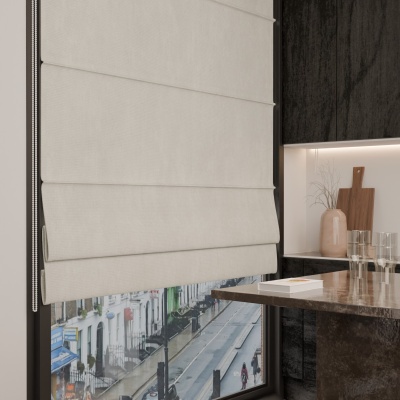 Modern Roman blind in matte smooth beige