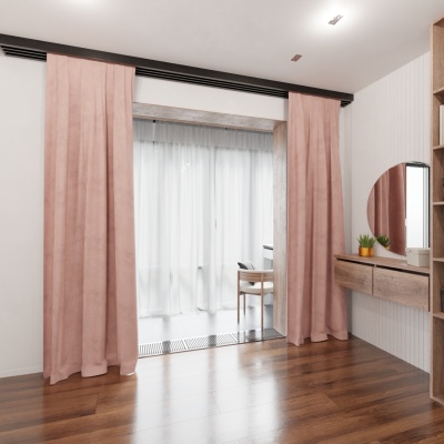 Beautiful drape for children's room, matt, smooth, pastel pink, no ironing