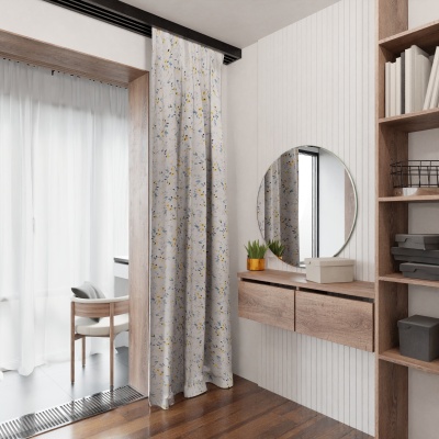 Elegant floral drape, natural, matt, coloured