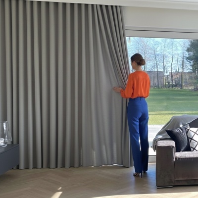 Modern one-colour matte curtain grey beige