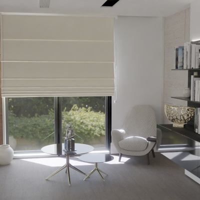 Roman blind in stylish light cream