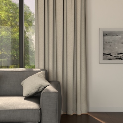 Blackout blackout curtain, for living room, matt, dark cream