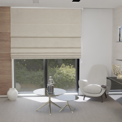 Matt dark cream blackout Roman blind