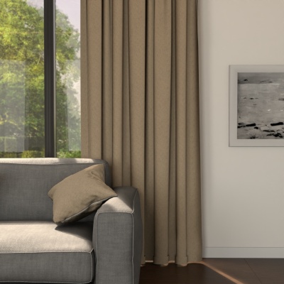 Blackout modern blackout curtain, matt, warm beige