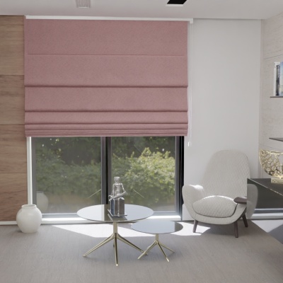 Matt dirty pink blackout fabric Roman blind