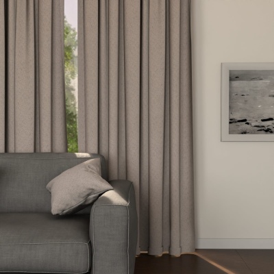 Blackout blackout curtain, for room, matt, plain, dark beige