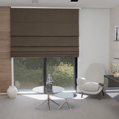 Blackout Roman blind in matt, colore Chocolate Martini