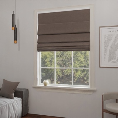 Blackout Roman blind in matt latte