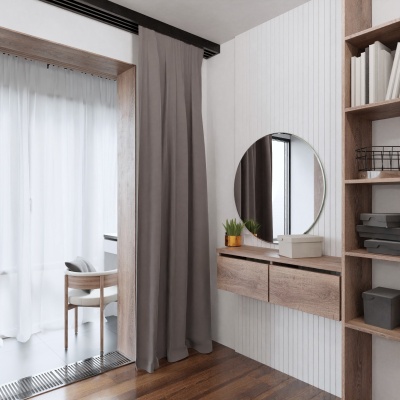 Blackout blackout blackout curtain, matt, made to measure, cold nude