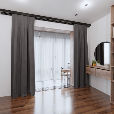 Modern blackout blackout curtain, blackout, dark grey