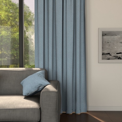 Trendy blackout blackout curtain, for living room, matt, light blue