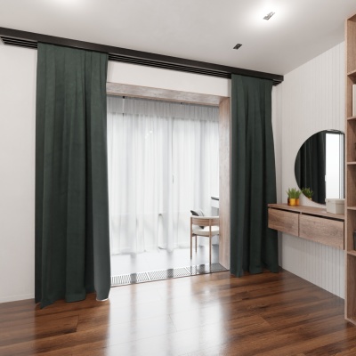 Fashionable blackout drape, blackout, for curtains, matt, made to measure, steel