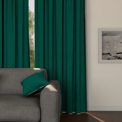 Beautiful blackout blackout curtain, matt, single colour, emerald green