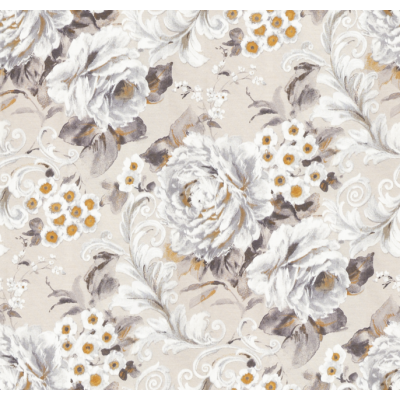Modern Roman blind in natural matt with floral pattern