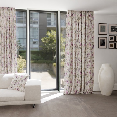 modern natural blackout curtain, matt floral pattern
