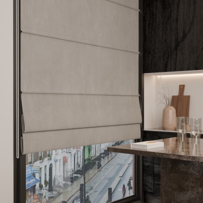 Modern Roman blind in cappuccino colour